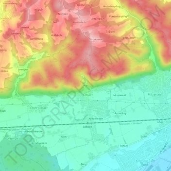Höll topographic map, elevation, terrain