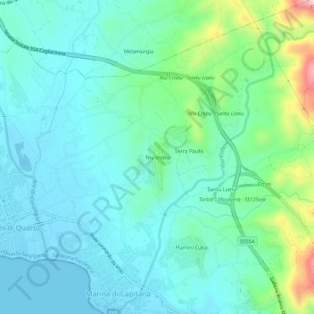 Niu crobu topographic map, elevation, terrain