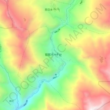 麻麻乡 topographic map, elevation, terrain