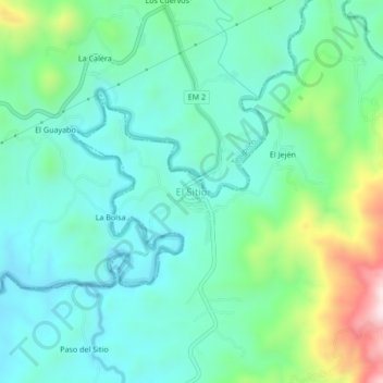 El Sitio topographic map, elevation, terrain