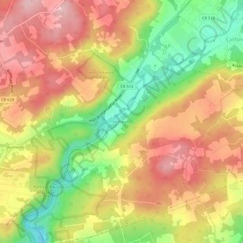 Hoffmans topographic map, elevation, terrain
