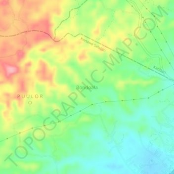 Bondoala topographic map, elevation, terrain