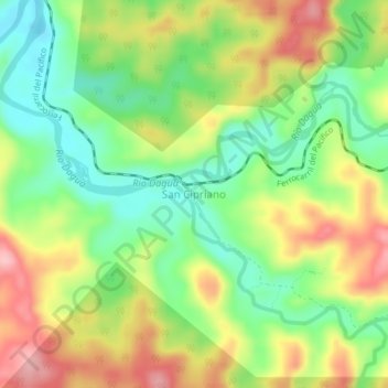San Cipriano topographic map, elevation, terrain