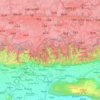 Wangdue Phodrang District topographic map, elevation, terrain
