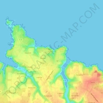 Port Puce topographic map, elevation, terrain