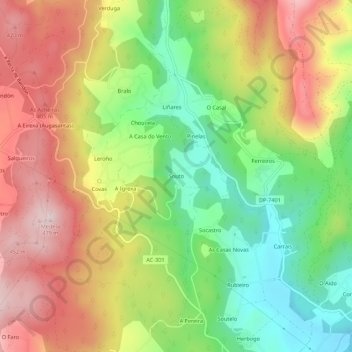 Souto topographic map, elevation, terrain