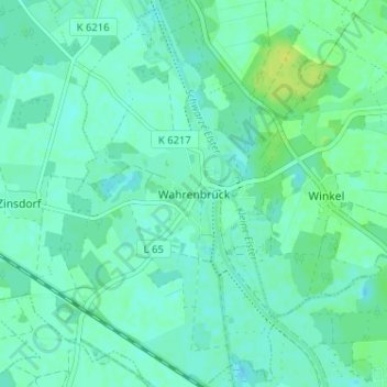 Wahrenbrück topographic map, elevation, terrain