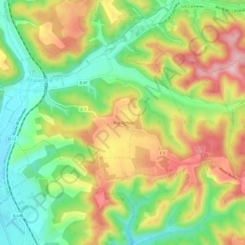 Mas Delleu topographic map, elevation, terrain