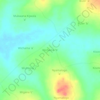 Wichama 'b' topographic map, elevation, terrain