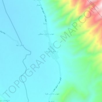 Shahrak-e Direh topographic map, elevation, terrain