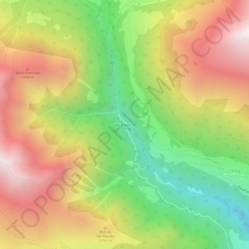 Val Sinestra topographic map, elevation, terrain