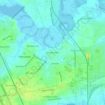 Dominion Hills topographic map, elevation, terrain