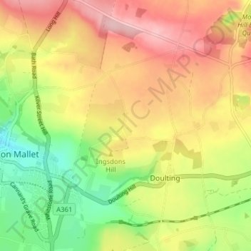 Bodden topographic map, elevation, terrain