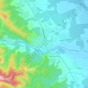 Folelli topographic map, elevation, terrain