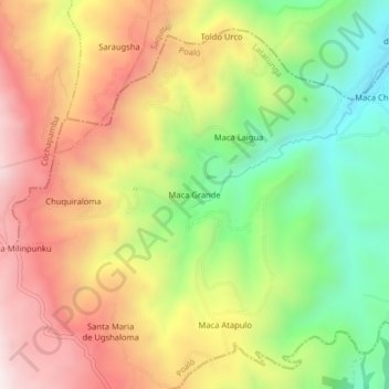 Maca Grande topographic map, elevation, terrain