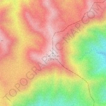 Las Pircas topographic map, elevation, terrain