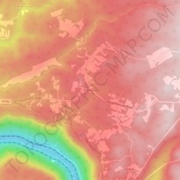 Edmond topographic map, elevation, terrain
