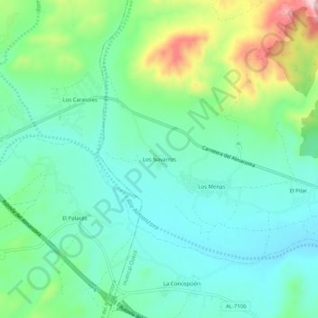 Los Navarros topographic map, elevation, terrain