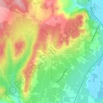 Saint-Marcel-d'Ardèche topographic map, elevation, terrain