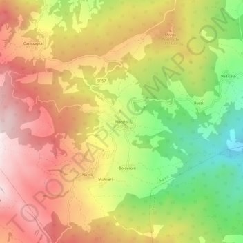 Mareto topographic map, elevation, terrain