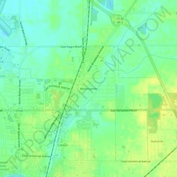 Morningside topographic map, elevation, terrain
