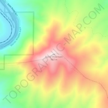Baldy Mountain topographic map, elevation, terrain