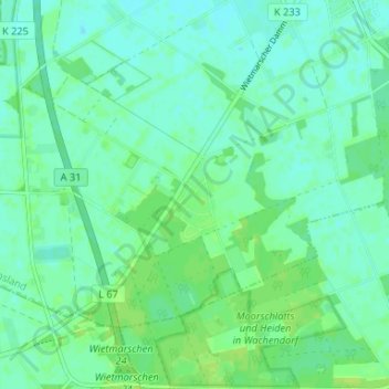 Großer Sand topographic map, elevation, terrain
