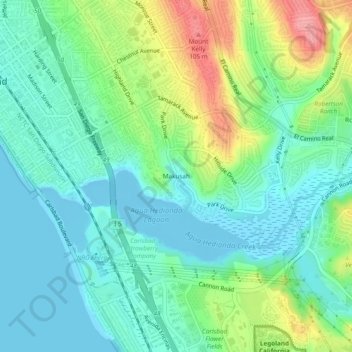 Makusah topographic map, elevation, terrain