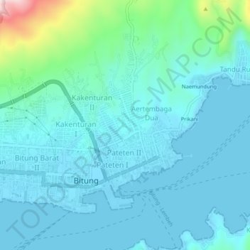 Winenet Dua topographic map, elevation, terrain