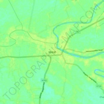 Magura topographic map, elevation, terrain