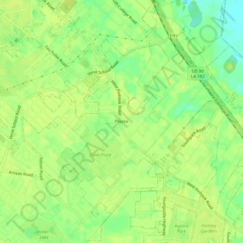 Pilette topographic map, elevation, terrain