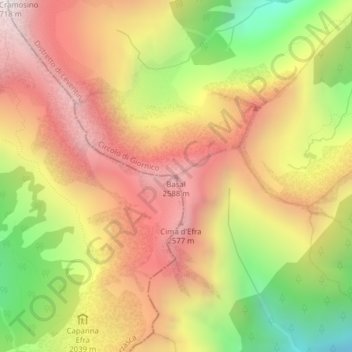 Basal topographic map, elevation, terrain