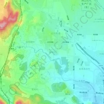 Tawan topographic map, elevation, terrain