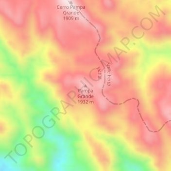 Pampa Grande topographic map, elevation, terrain