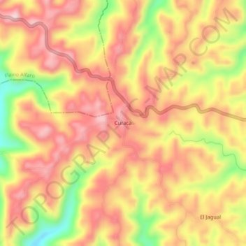 Curaca topographic map, elevation, terrain