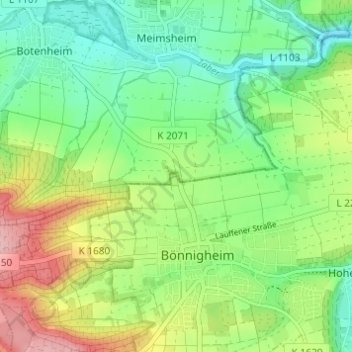 Bellevue topographic map, elevation, terrain