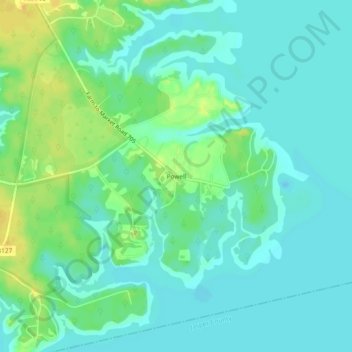 Powell topographic map, elevation, terrain