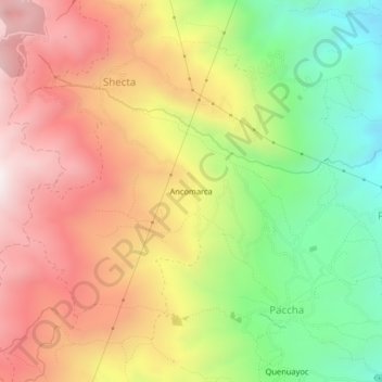 Ancomarca topographic map, elevation, terrain