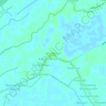Hilir Mesjid topographic map, elevation, terrain