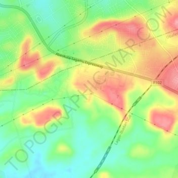 Oke Mosan topographic map, elevation, terrain