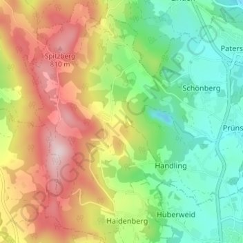 Mooshof topographic map, elevation, terrain