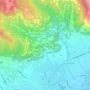 Piane topographic map, elevation, terrain