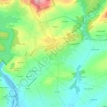 La Gare topographic map, elevation, terrain