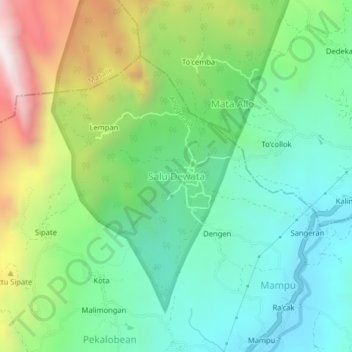 Salu Dewata topographic map, elevation, terrain