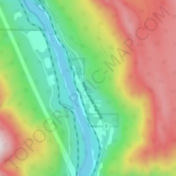 Canyon Alpine topographic map, elevation, terrain