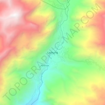 Lachung topographic map, elevation, terrain