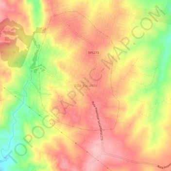 Villa Yacanto topographic map, elevation, terrain