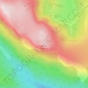 Mount Mawson topographic map, elevation, terrain