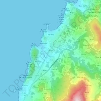 Soaxe topographic map, elevation, terrain