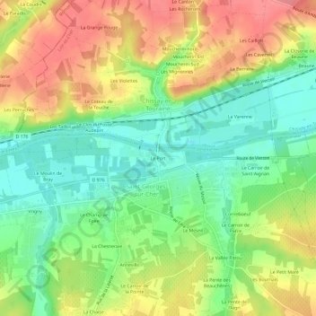 Le Port topographic map, elevation, terrain